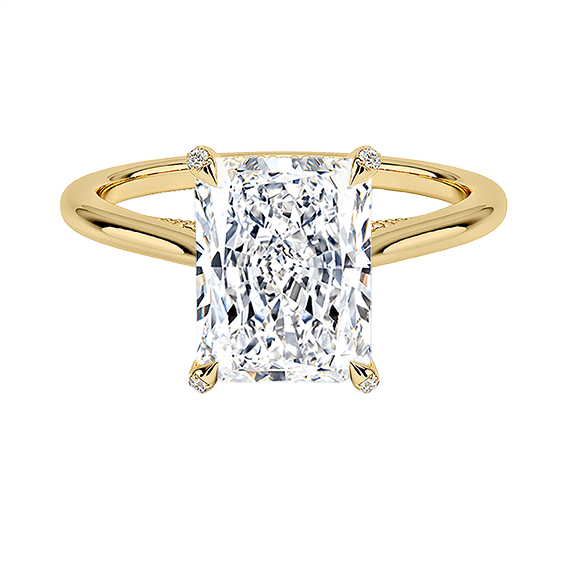 Classic Dawn Four-Prong 14k 3ct E VVS2 Radiant Cut 1/5 Lab Diamond Engagement Ring  (RA 2122)