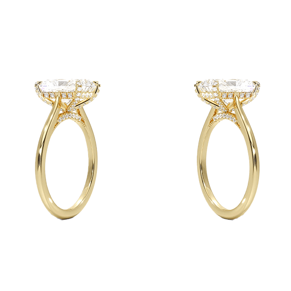 Classic Dawn Four-Prong 14k 3ct E VVS2 Radiant Cut 1/5 Lab Diamond Engagement Ring  (RA 2122)