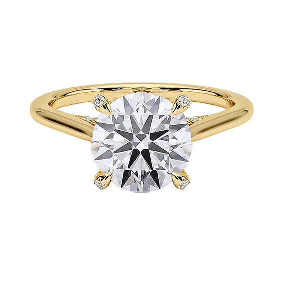 Classic Dawn Four-Prong Engagement Ring 14k 2.5ct E VVS2 Hidden Halo  Solitaire Round Brilliant Cut Lab Diamond (RD 2132)