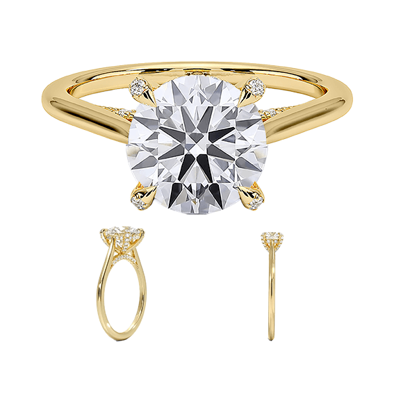 Classic Dawn Four-Prong Engagement Ring 14k 2.5ct E VVS2 Hidden Halo  Solitaire Round Brilliant Cut Lab Diamond (RD 2132)