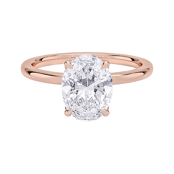 Petal 1.5ct D VVS2 Oval Cut Diamond Engagement Ring with Lab Diamond (OV 3125)