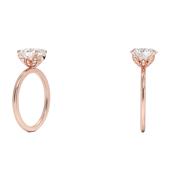 Petal 1.5ct D VVS2 Oval Cut Diamond Engagement Ring with Lab Diamond (OV 3125)