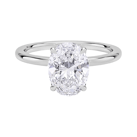 Petal 1.5ct D VVS2 Oval Cut Diamond Engagement Ring with Lab Diamond (OV 3125)
