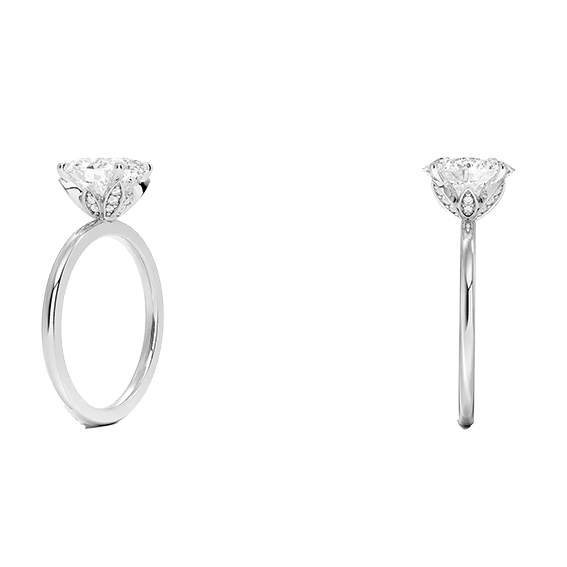 Petal 1.5ct D VVS2 Oval Cut Diamond Engagement Ring with Lab Diamond (OV 3125)