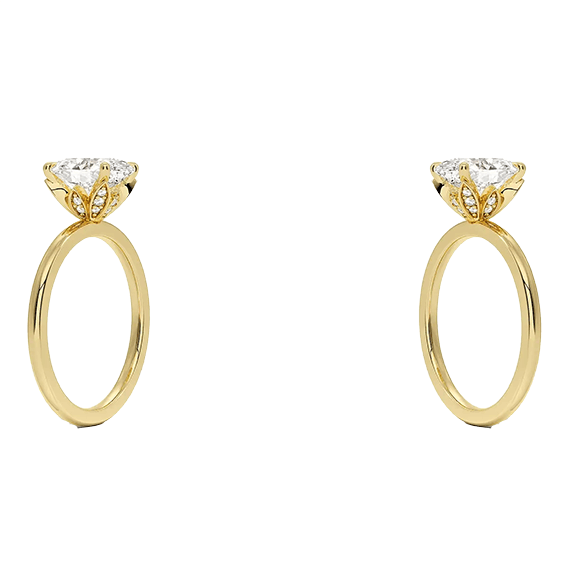 Petal 1.5ct D VVS2 Oval Cut Diamond Engagement Ring with Lab Diamond (OV 3125)