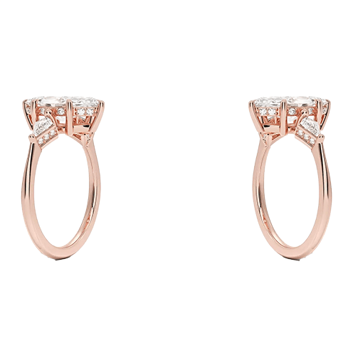 Luxe 2ct E VVS2 Three Stone Hidden Accent Diamond Engagement Ring Marquise Cut (MAR 8128)