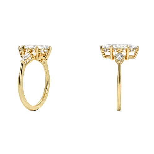 Luxe 2ct E VVS2 Three Stone Hidden Accent Diamond Engagement Ring Marquise Cut (MAR 8128)
