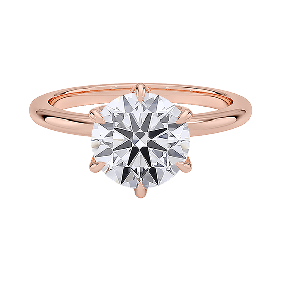 Six Prong 1.5ct D VVS2 Engagement Ring 14K Solitaire with Lab Diamond (RD 1121)