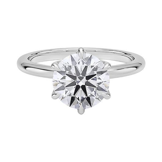 Six Prong 1.5ct D VVS2 Engagement Ring 14K Solitaire with Lab Diamond (RD 1121)