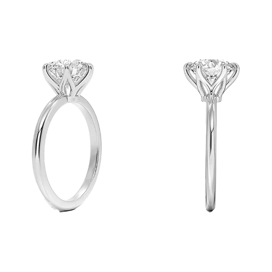 Six Prong 1.5ct D VVS2 Engagement Ring 14K Solitaire with Lab Diamond (RD 1121)