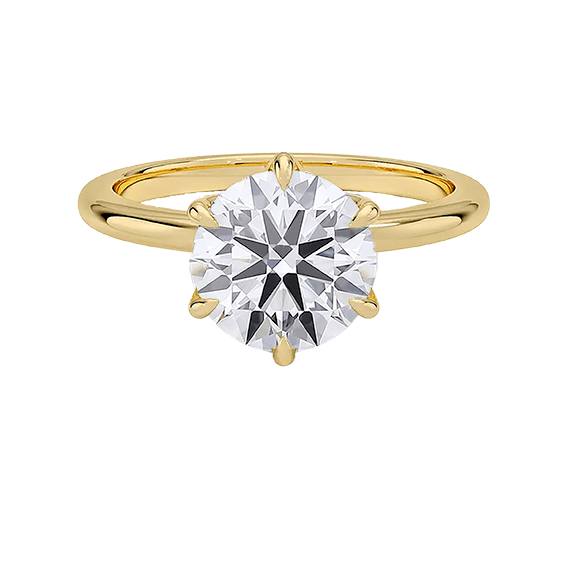 Six Prong 1.5ct D VVS2 Engagement Ring 14K Solitaire with Lab Diamond (RD 1121)