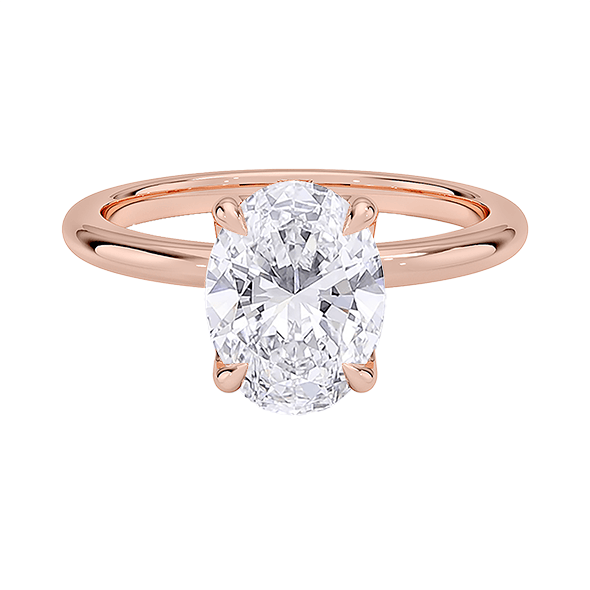 14K 2.5ct Solitaire Engagement Ring Solitaire Lab Diamond (OV 3118)