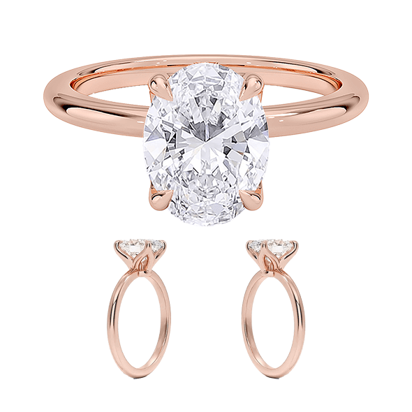 14K 2.5ct Solitaire Engagement Ring Solitaire Lab Diamond (OV 3118)
