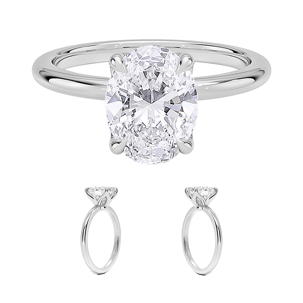14K 2.5ct Solitaire Engagement Ring Solitaire Lab Diamond (OV 3118)