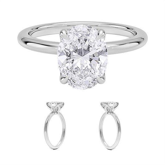 14K 2.5ct Solitaire Engagement Ring Solitaire Lab Diamond (OV 3118)
