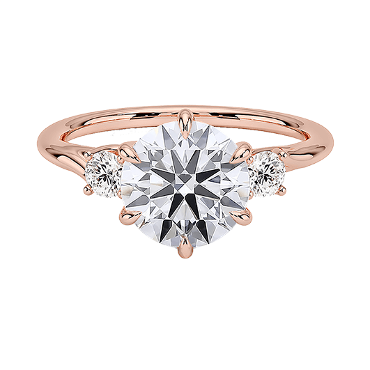 Three Stone 1.5ct D VVS2 Round Lab Diamond Engagement  Ring (RD 1146)