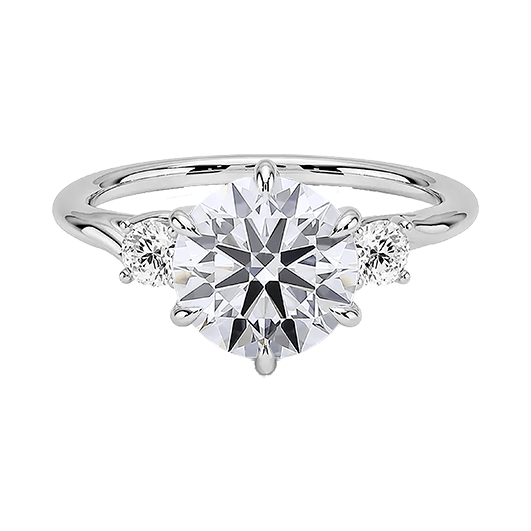Three Stone 1.5ct D VVS2 Round Lab Diamond Engagement  Ring (RD 1146)