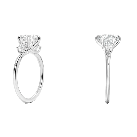 Three Stone 1.5ct D VVS2 Round Lab Diamond Engagement  Ring (RD 1146)