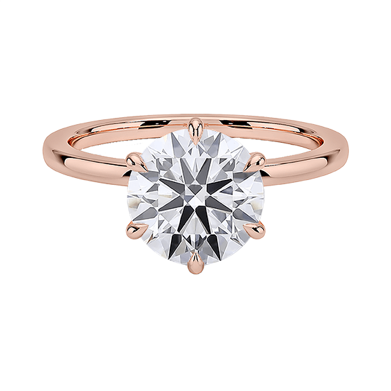 Hidden Halo 2.5ct E VVS2 Lab Diamond Engagement Ring 14k Round Brilliant Cut Six prong (RD 1127)