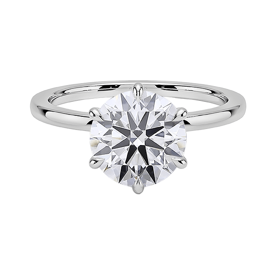 Hidden Halo 2.5ct E VVS2 Lab Diamond Engagement Ring 14k Round Brilliant Cut Six prong (RD 1127)