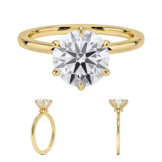 Hidden Halo 2.5ct E VVS2 Lab Diamond Engagement Ring 14k Round Brilliant Cut Six prong (RD 1127)