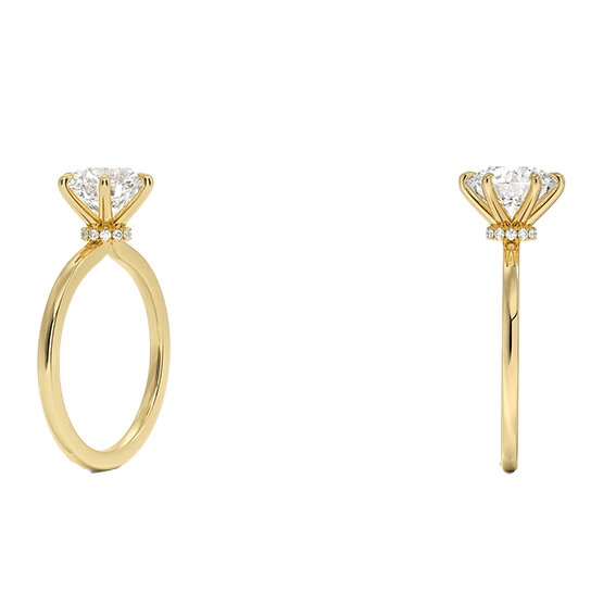Hidden Halo 2.5ct E VVS2 Lab Diamond Engagement Ring 14k Round Brilliant Cut Six prong (RD 1127)