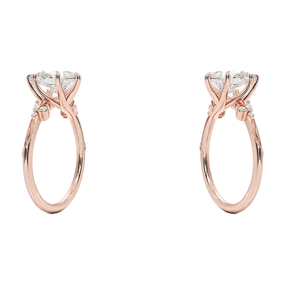 Design Milgrain 2ct Pear Cut Lab Diamond Engagement Ring (PE 6118)