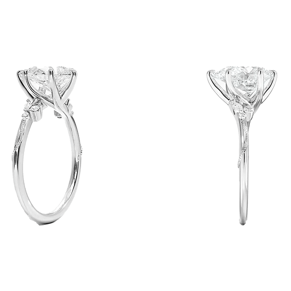 Design Milgrain 2ct Pear Cut Lab Diamond Engagement Ring (PE 6118)
