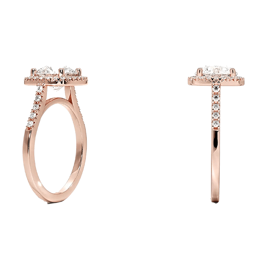 Odessa Halo 1.5ct D VVS2  Lab Diamond Engagement Ring(RD 1132)