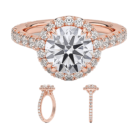 Luxe 1.5ct D VVS2  14K Halo Lab Diamond Engagement Ring Round Brilliant Cut  (RD 2124)