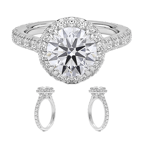 Luxe 1.5ct D VVS2  14K Halo Lab Diamond Engagement Ring Round Brilliant Cut  (RD 2124)