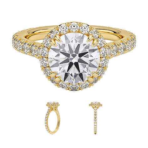 Luxe 1.5ct D VVS2  14K Halo Lab Diamond Engagement Ring Round Brilliant Cut  (RD 2124)
