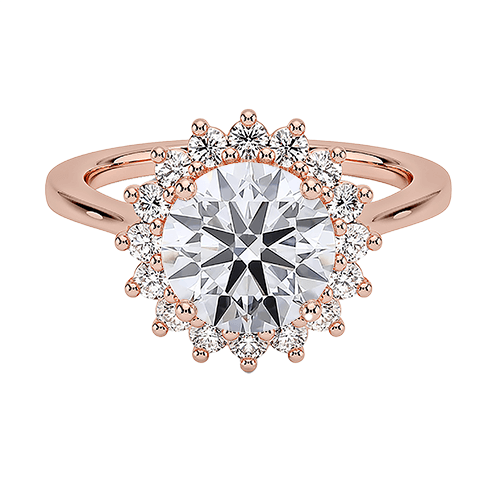 Sunflower Halo 1.5ct D VVS2 Round Brilliant Cut Lab Diamond Engagement Ring (RD 1148)