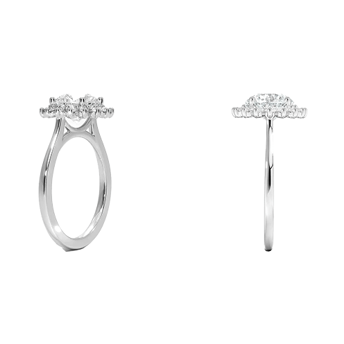 Sunflower Halo 1.5ct D VVS2 Round Brilliant Cut Lab Diamond Engagement Ring (RD 1148)