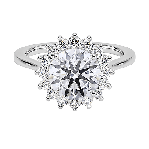 Sunflower Halo 1.5ct D VVS2 Round Brilliant Cut Lab Diamond Engagement Ring (RD 1148)