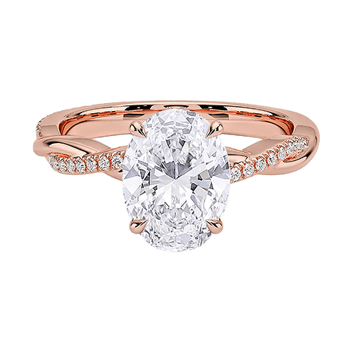 Adorned Luxe Petite Twisted Vine Lab Diamond Engagement Ring Oval Cut 2.5ct  E VVS2 (OV 3137)