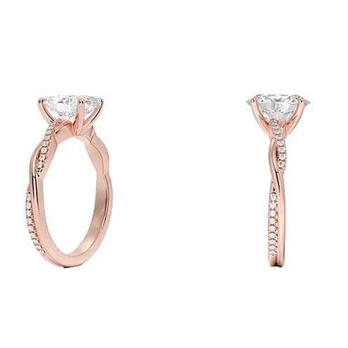 Adorned Luxe Petite Twisted Vine Lab Diamond Engagement Ring Oval Cut 2.5ct  E VVS2 (OV 3137)
