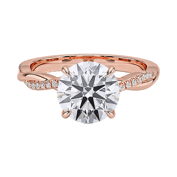 Classic Twisted Vine 2ct E VVS2 Peve Lab Diamond Engagement Ring (RD 8138)