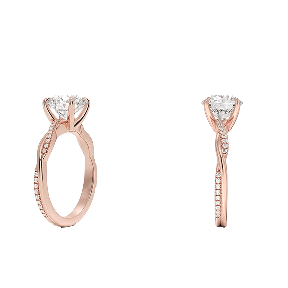 Classic Twisted Vine 2ct E VVS2 Peve Lab Diamond Engagement Ring (RD 8138)