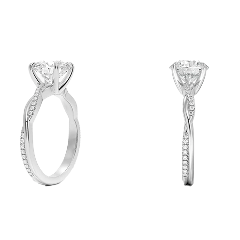 Adorned Luxe Petite Twisted Vine Lab Diamond Engagement Ring Oval Cut 2.5ct  E VVS2 (OV 3137)