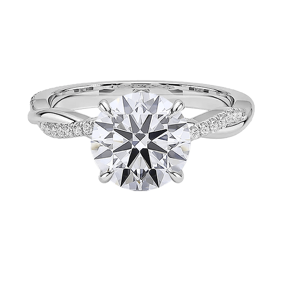 Classic Twisted Vine 2ct E VVS2 Peve Lab Diamond Engagement Ring (RD 8138)