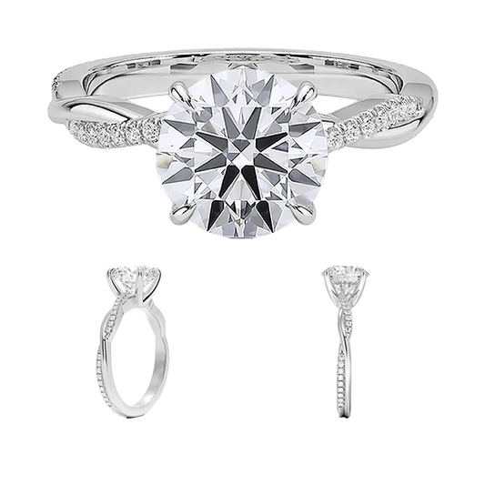 Classic Twisted Vine 2ct E VVS2 Peve Lab Diamond Engagement Ring (RD 8138)