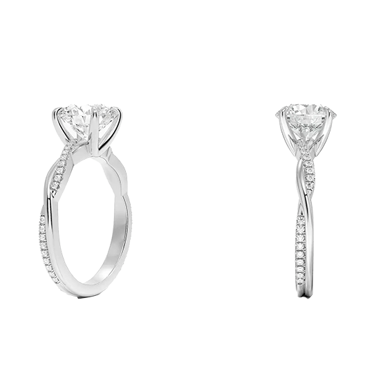 Classic Twisted Vine 2ct E VVS2 Peve Lab Diamond Engagement Ring (RD 8138)
