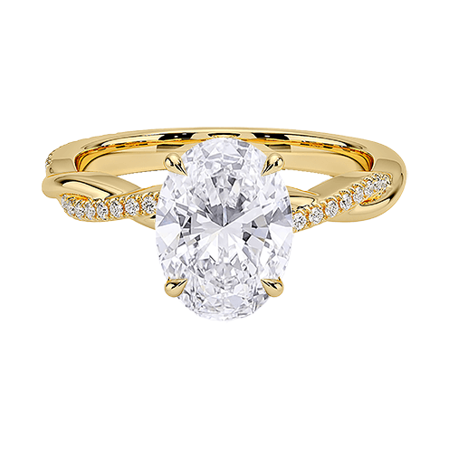 Adorned Luxe Petite Twisted Vine Lab Diamond Engagement Ring Oval Cut 2.5ct  E VVS2 (OV 3137)