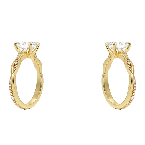 Adorned Luxe Petite Twisted Vine Lab Diamond Engagement Ring Oval Cut 2.5ct  E VVS2 (OV 3137)