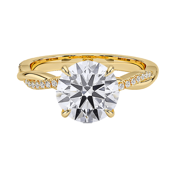 Classic Twisted Vine 2ct E VVS2 Peve Lab Diamond Engagement Ring (RD 8138)