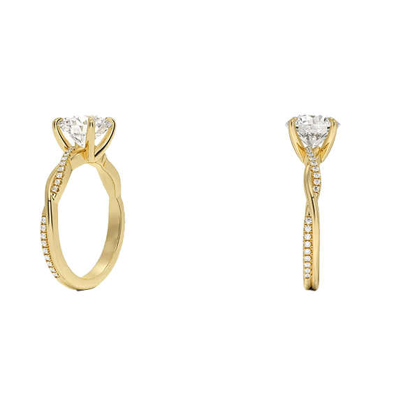 Classic Twisted Vine 2ct E VVS2 Peve Lab Diamond Engagement Ring (RD 8138)