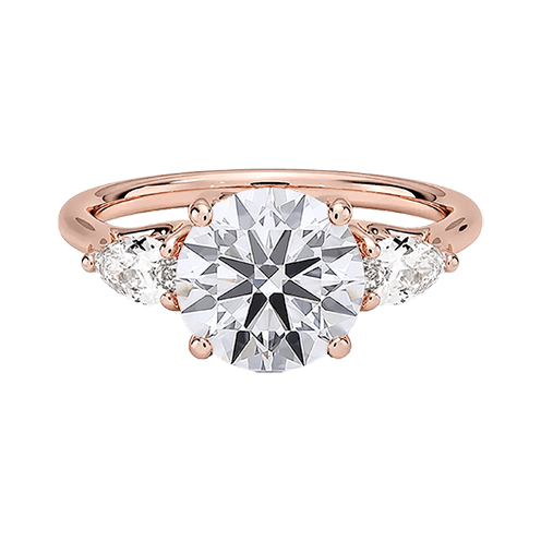 Trellis Three Stone 1.5ct D VVS2 Round Lab Diamond Engagement Ring (RD 1150)