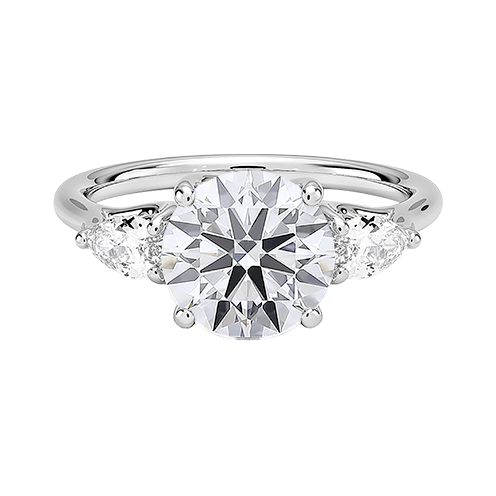 Trellis Three Stone 1.5ct D VVS2 Round Lab Diamond Engagement Ring (RD 1150)