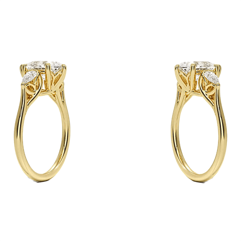 Trellis Three Stone 2.5ct E VVS2 Pear Water Drop Lab Diamond Engagement Ring (PE 6123)